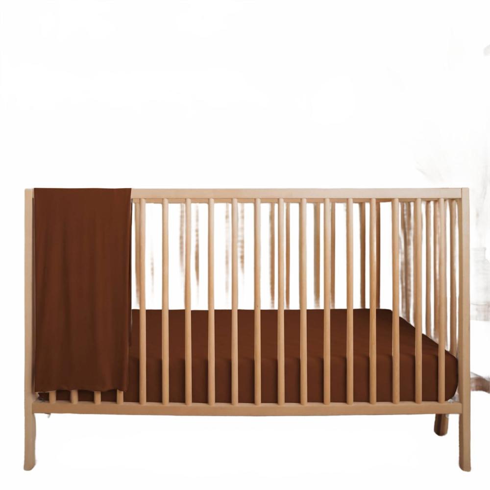 NEW TENTH & PINE bamboo viscose crib sheet in chestnut